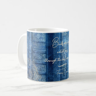Mug Alte Bücher - goldene Ornamente - blau |