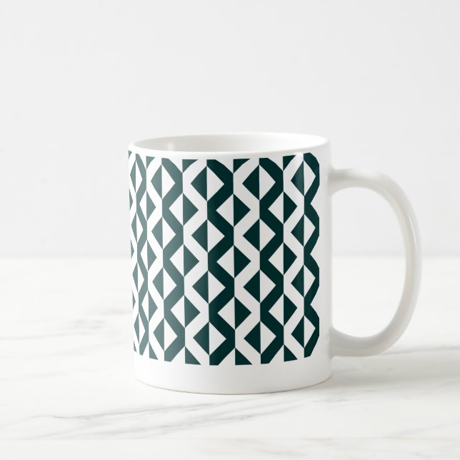 Mug Alternate ZigZags - Dk Vert et Blanc (Droite)