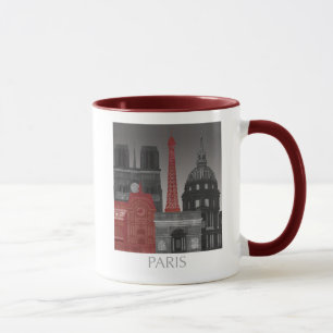 Mug Altitudes de Paris par nuit - rouge