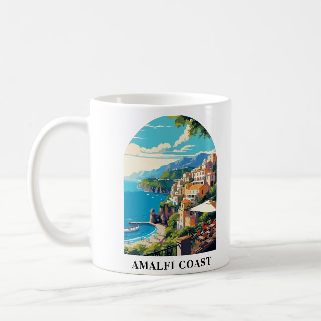 Mug Amalfi Coast Italie Voyage Retro (Gauche)