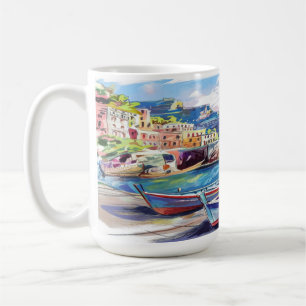 Mug Amalfi Coast Italy Aquarelle Sketch  