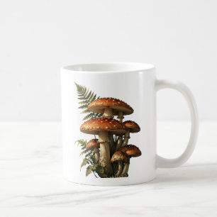 Mug Amanites rouges avec fougère botanique