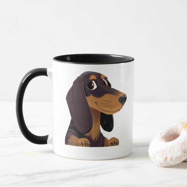 Mug Amants de teckel (Avec donut)
