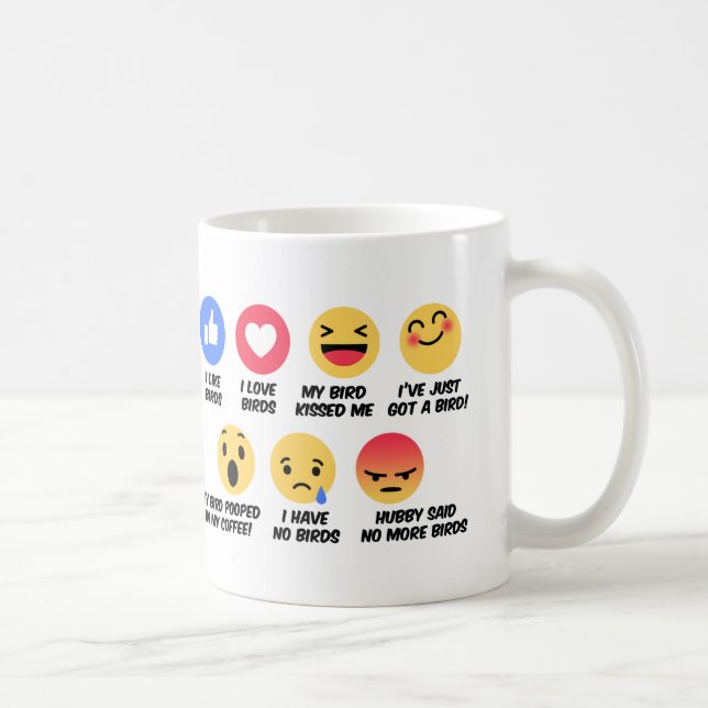 Mug Amants d'oiseau de réaction de Facebook (Droite)