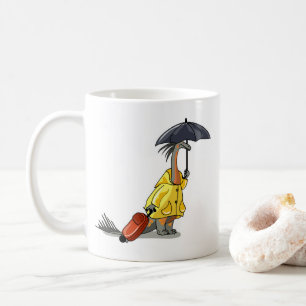 Mug Amargasaurus Portant Un Parapluie Et Une Valise.
