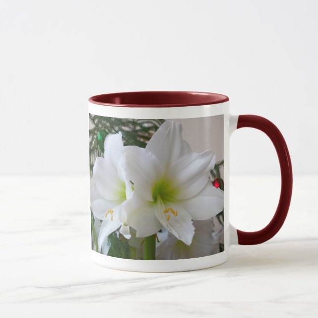 Mug Amaryllis blanc et sapin de Noël (Droite)