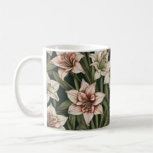 Mug Amaryllis fleurs vintages motif