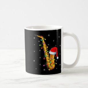Mug Amateur de musique de saxophone Xmas Lights Santa