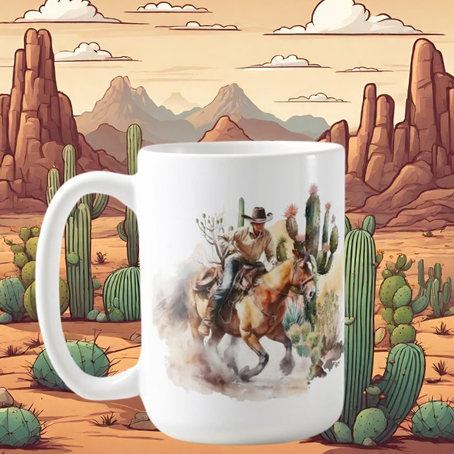 Mug Amateurs de cowboy cool ajouter monogramme (Créateur téléchargé)