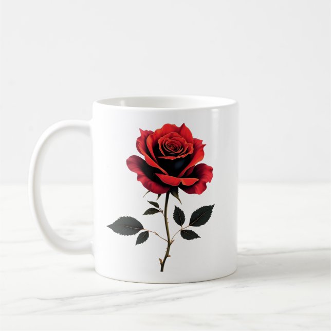 Mug Amateurs de fleurs de rose rouge simple Jardinage (Gauche)