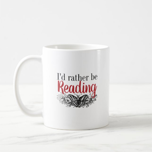 Mug Amateurs de livres Je préfère lire papillon (Gauche)
