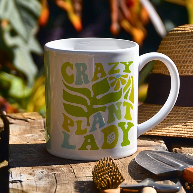 Mug Amateurs plantes personnalisés (Get ready to elevate your plant obsession with this vibrant “Crazy Plant Lady” mug! )