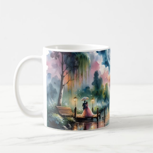 Mug Ambiance romantique Moonlight Watercolor Scène noc (Gauche)