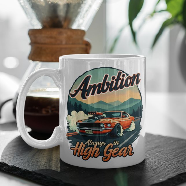 Mug Ambition en gros engrenages - Voiture classique vi (Créateur téléchargé)