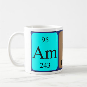 Mug Ambre de nom de table périodique