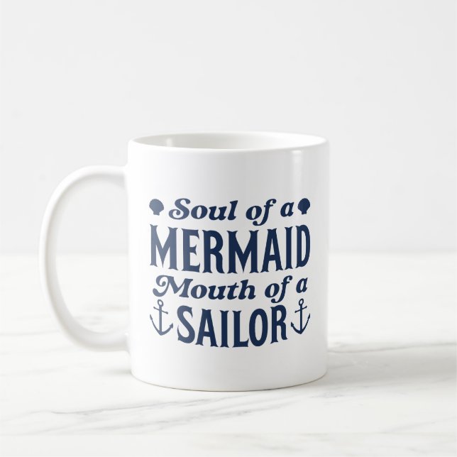 Mug Âme D'Une Bouche De Sirène D'Un Voilier (Gauche)