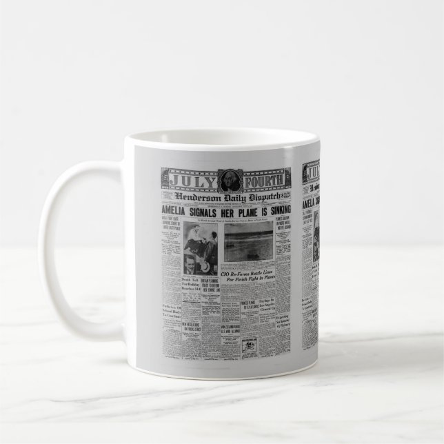 Mug Amelia Earhart Vintage journal (Gauche)