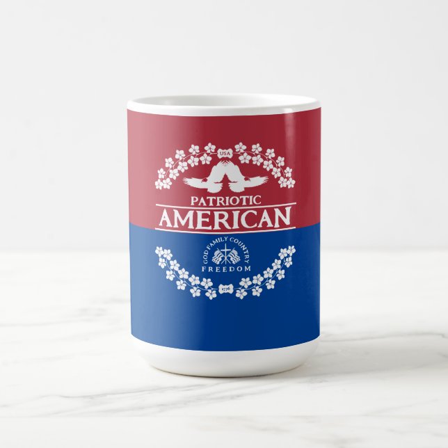 MUG AMÉRICAIN | USA 1776 | DIEU FAMILLE PAYS LIBERTÉ (Centre)