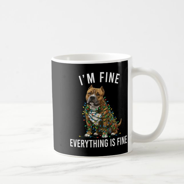 Mug American Bully Christmas I'm Fine Everything Is Fi (Droite)