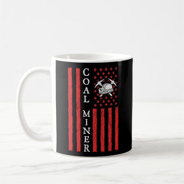 Mug American Coal Miner Usa Drapeau Mineur pour (Gauche)