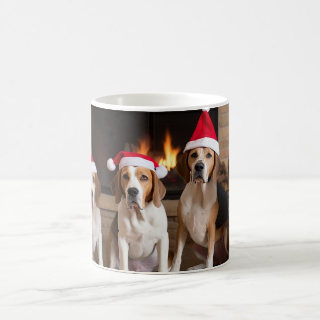 Mug American English Foxhound Freplace Noël (Centre)