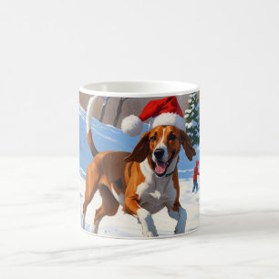 Mug American English Foxhound Noël Festive Neige