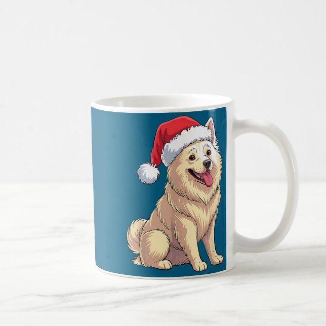 Mug American Eskimo Dog Christmas Santa Hat Pet Dog Lo (Droite)