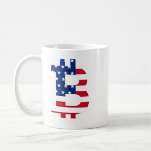 Mug American Flag Bitcoin BTC Crypto Mens Saying
