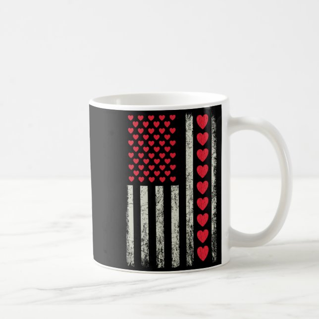 Mug American Flag With Hearts Valentine S Day  (Droite)