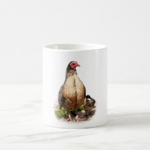 Mug American Game Hen and Baby Chickens