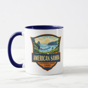 Mug American Samoa National Park Illustration Retro