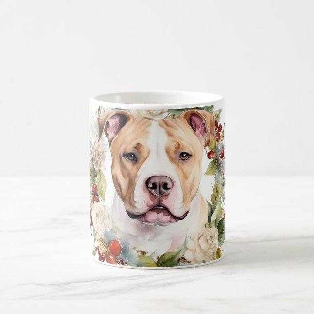 Mug American Staffordshire Fête de la couronne de Noël (Centre)