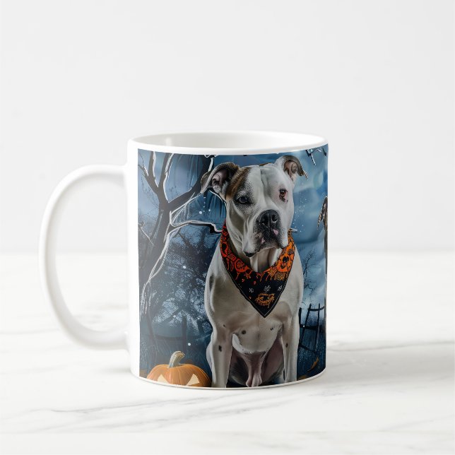 Mug American Staffordshire Halloween Éffrayant (Gauche)