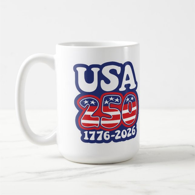 Mug America's 250th Birthday - Groovy USA 250 (Gauche)