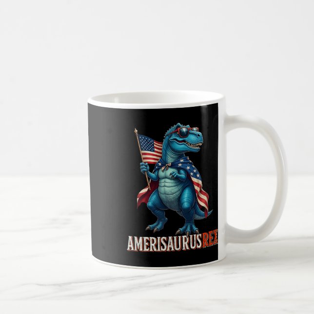 Mug Amerisaurus T Rex Dinosaur 4 juillet American Fl (Droite)