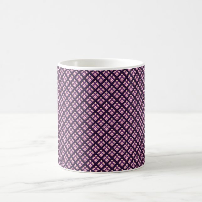Mug Améthyste Peach rose violet Lilac Striac Plaid (Centre)