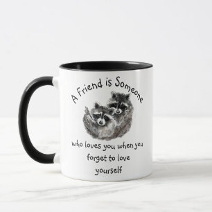 Mug Ami Aime Vous Cute Raccoons Citation