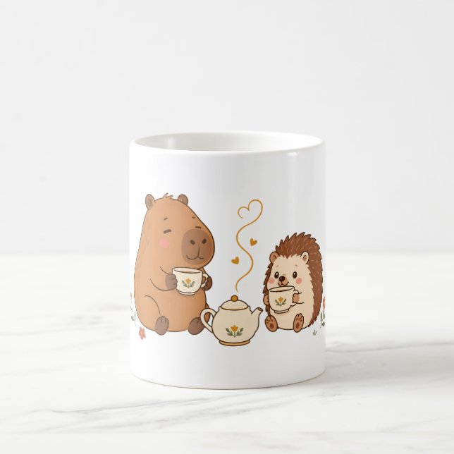 Mug Ami Chou Capybara et Hérisson à Thé (Centre)