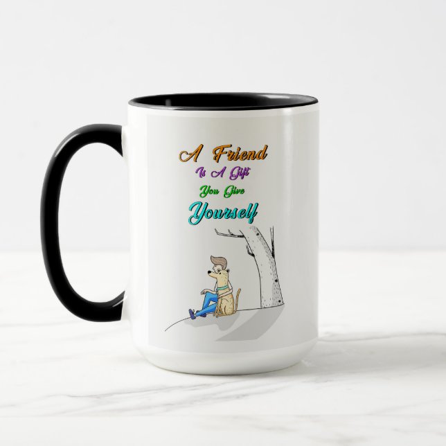 Mug Ami Est Un Cadeau Que Vous Donnez Vous-Même Chiens (Gauche)