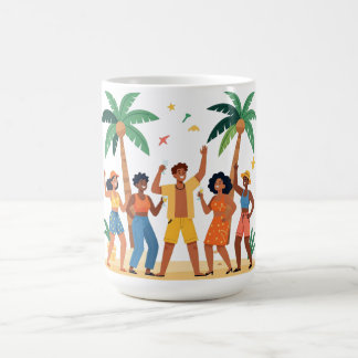 Mug Amis de la fête tropicale de plage Célébration d'é
