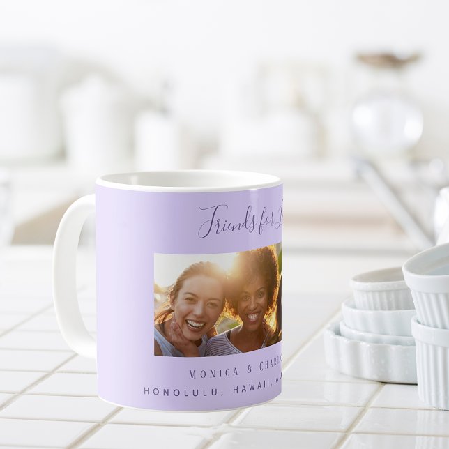 Mug Amis de la vie noms de photo violet lavande (Créateur téléchargé)