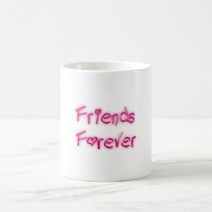 Mug Amis Forever Pink Hearts Typographie Amitié