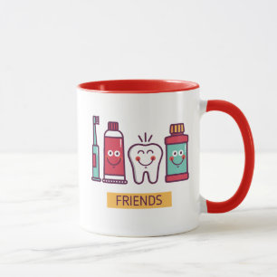 Mug Amis oraux de soin de bande dessinée