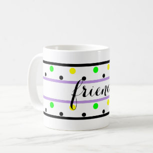 Mug Amis Purple Yellow Green Pois