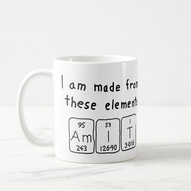 Mug Amit la taille du nom de table périodique (Gauche)