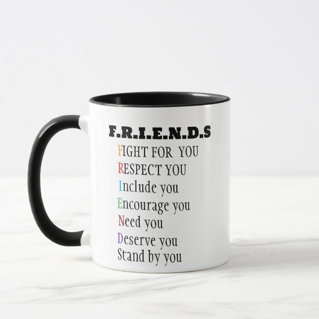 Mug Amitié amis se battent pour vous respecter (Gauche)