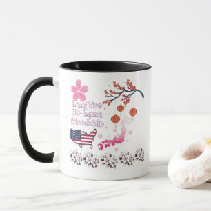 Mug Amitié sans fin noir & blanc