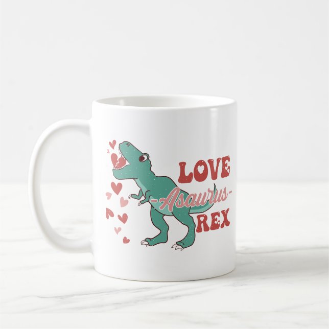 Mug Amour-Asaurus Rex drôle (Gauche)