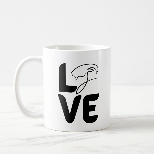 Mug Amour avec la chèvre comme O (Gauche)