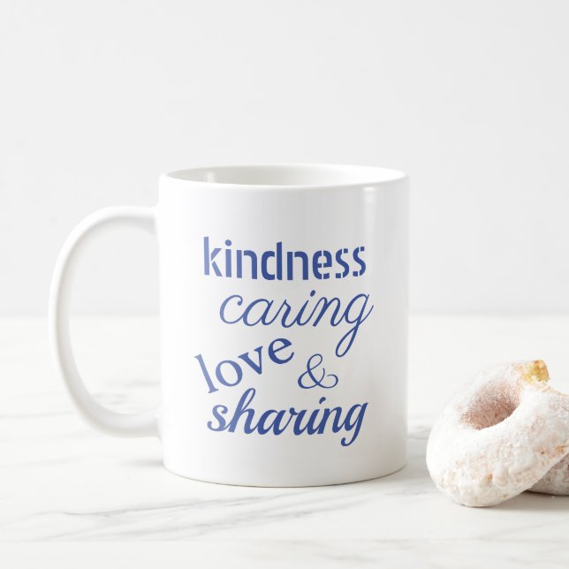 Mug Amour Bienveillance Bleu Inspirationnel (Avec donut)